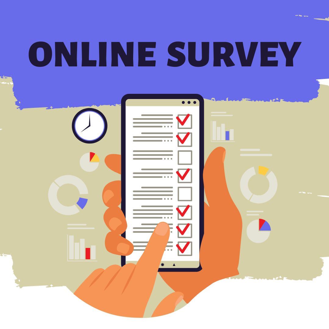 Grey Blue Minimalist Online Survey Instagram Post